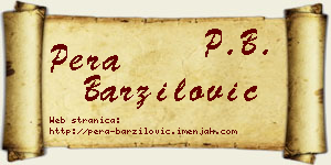 Pera Barzilović vizit kartica